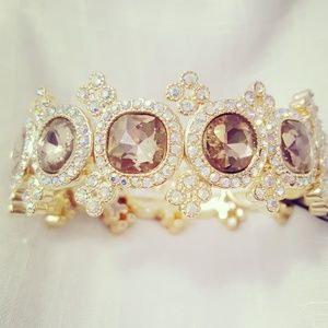 NWT Monet Smoky Quartz Gold Tone Bracelet